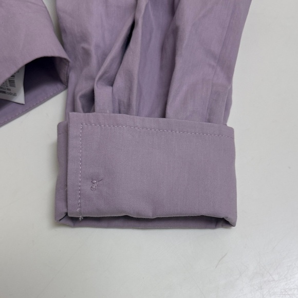 NWT Zara Lilac Cropped Button-Down Puff Sleeve Shirt - Picture 5 of 6